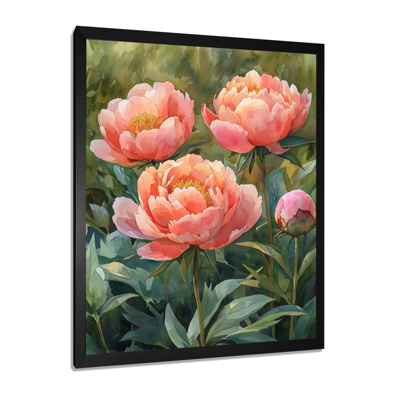 Burton - art mural floral, H 20 po x l 12 po, Reproduction encadrée d'une seule photo, Noir