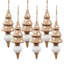 Eucalyptus Icicle Ornament Set of 6 2" x 2" x 6'' Nature Wood/White