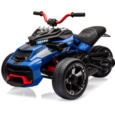 12V Kids Ride On Truck Car, 3-Wheel Electric Vehicle w/2×55W Motors, Remote, 7MPH, Music, LED Lights, EVA Tires