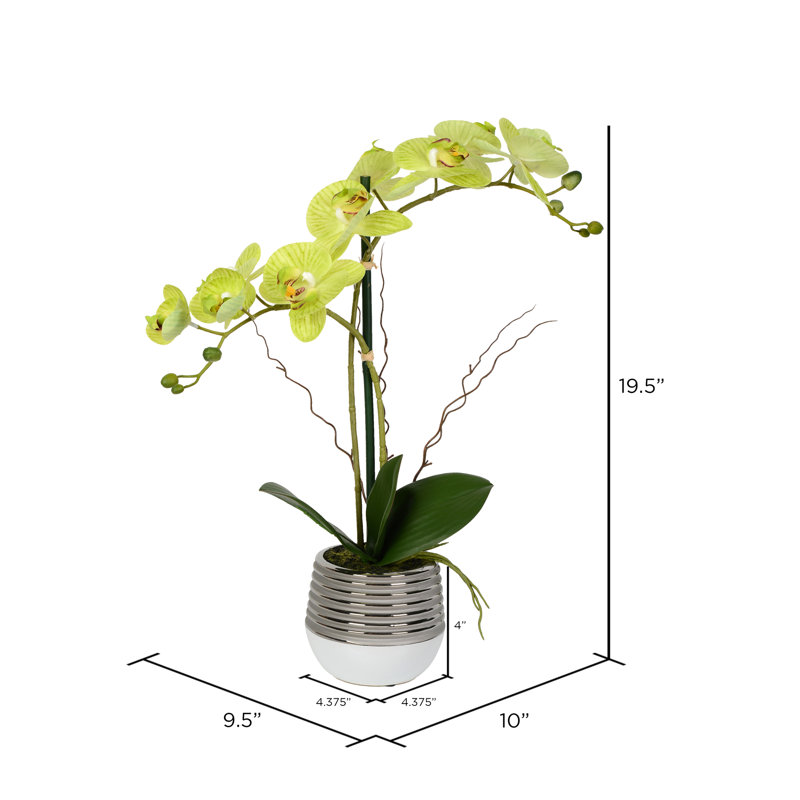 Arrangement floral orchidée artificiel en pot phalaenopsis