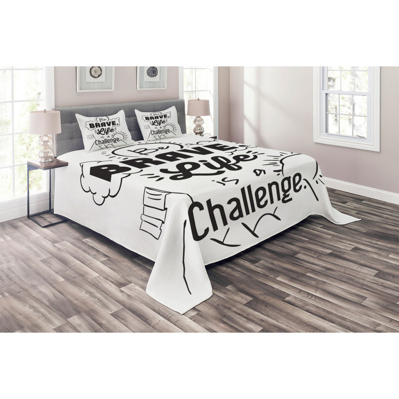 Saying Polyester Coverlet, King Bedspread + 2 Shams