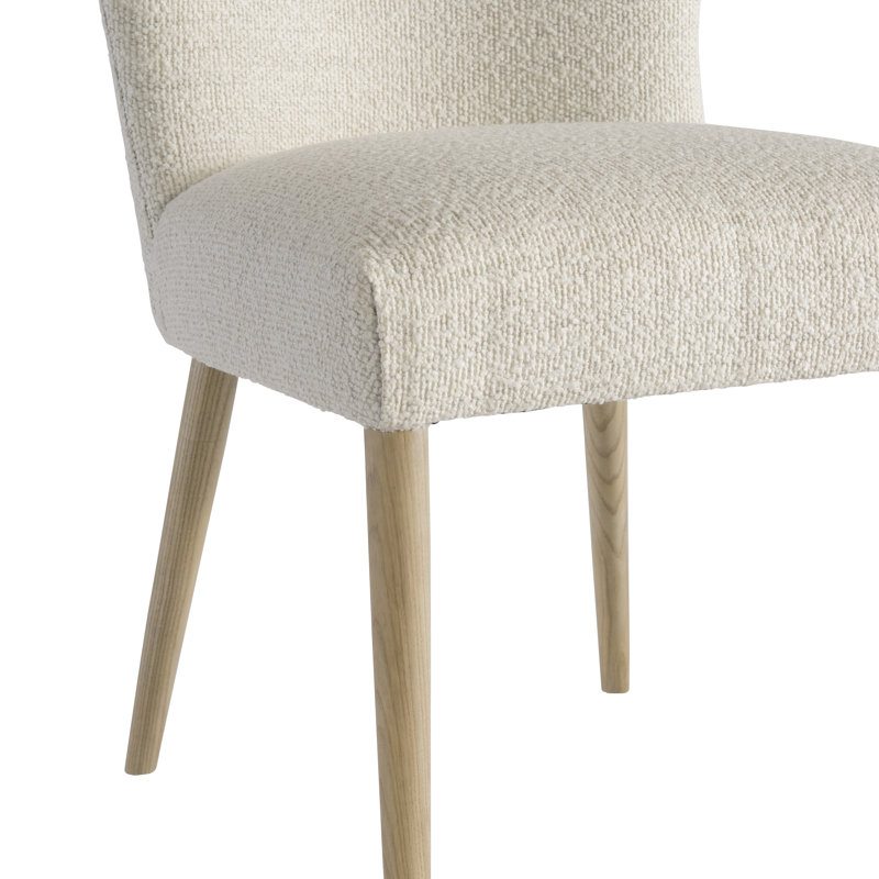 Contemporary Modulum White Upholstered Wood Side Chair