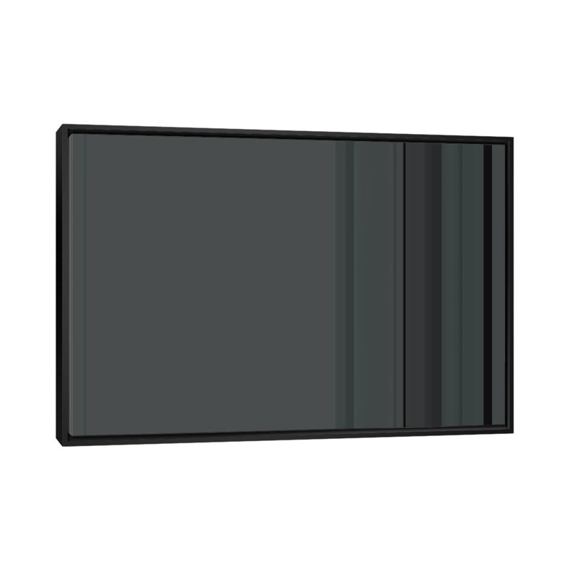 Rayures gris anthracite, impression sur toile, H 18 po x l 26 po x P 1,5 po, Toile avec cadre noir, Pas de tapis