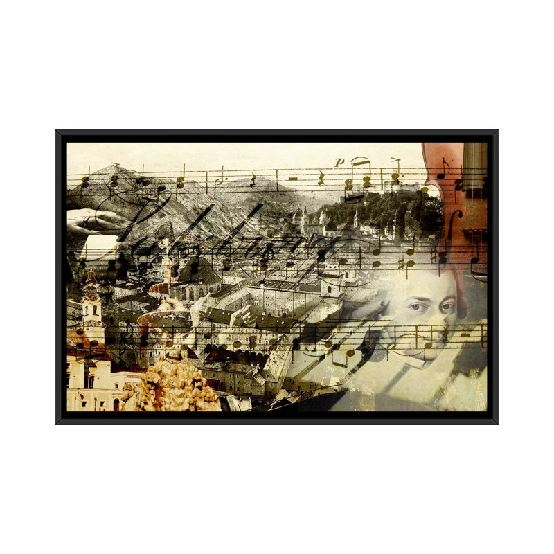 « classic music », impression sur toile, H 18 po x l 26 po x P 1,5 po, Toile avec cadre noir, Pas de tapis