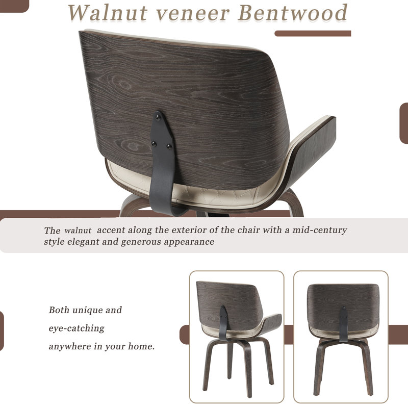 Chaise de salle à manger moderne Mid-Century, Beige