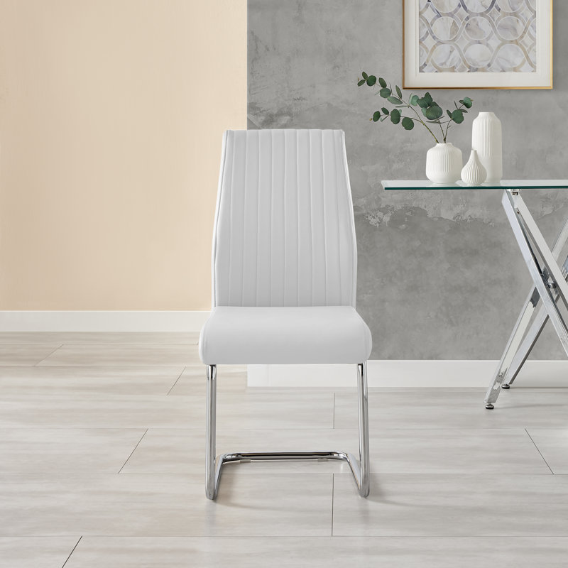 Eubanks 4 - Person Dining Set, White, White