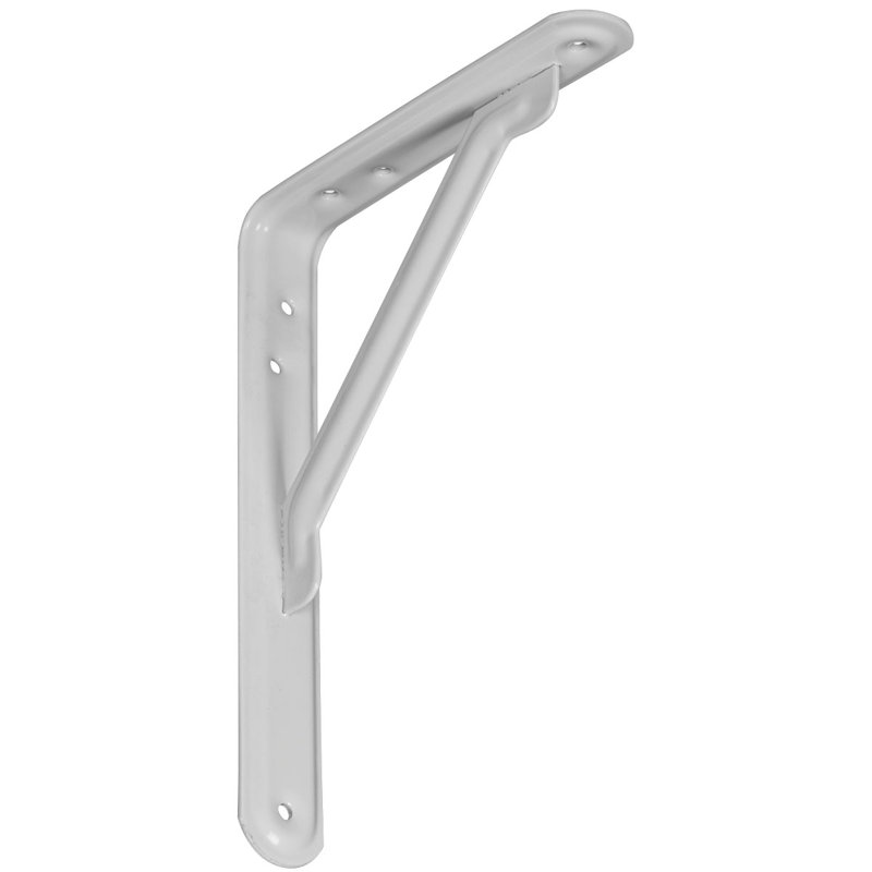 Support traditionnel en acier traditionnel de h 8 po x l 1 po x l 8 po x p 6 po Endura Brace, Blanc mat