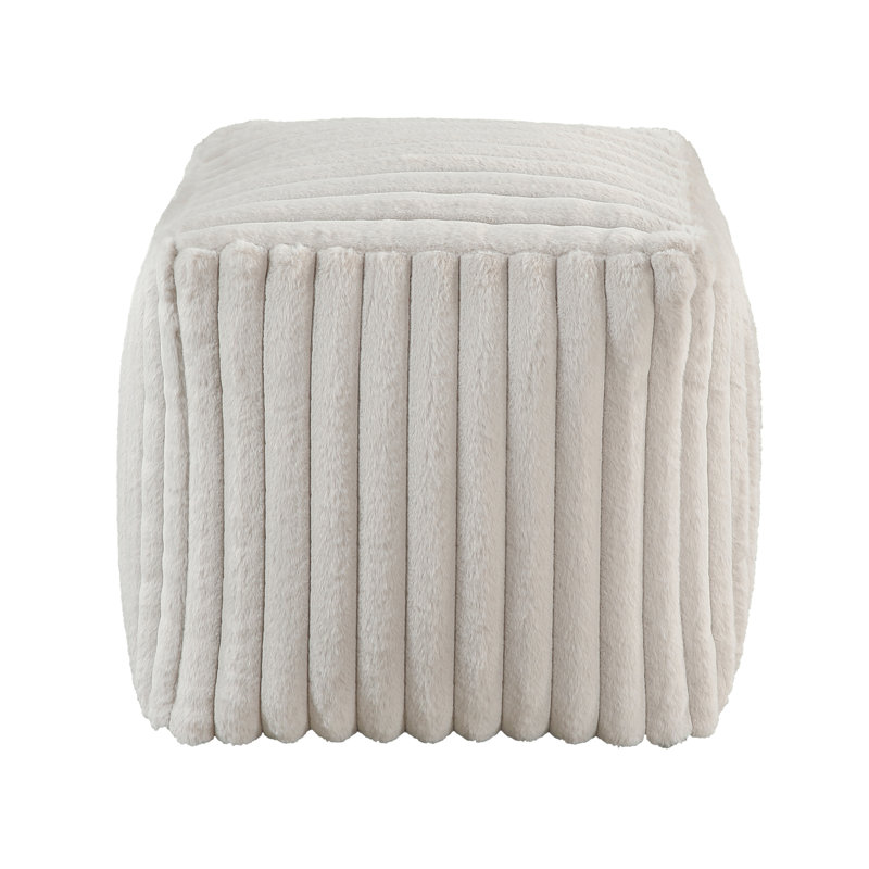 Corduroy Square Modern Pouf, Non-Slip Floor Footstool, 16"X16"X16", 300Lbs Capacity Footrest, Weight Load, 16" Dimensions