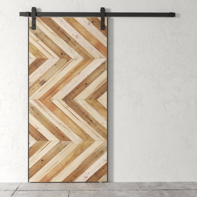 40'' x 83'' Solid + Manufactured Wood Paneled without Installation Hardware Kit Barn Door