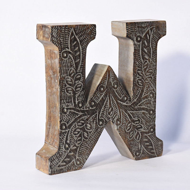 Haddam Text & Numbers Letter Block, W, Gray