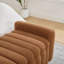 Banc de rangement capitonné Wave Channel avec tissu Teddy et pieds en bois massif-133348811-133348814