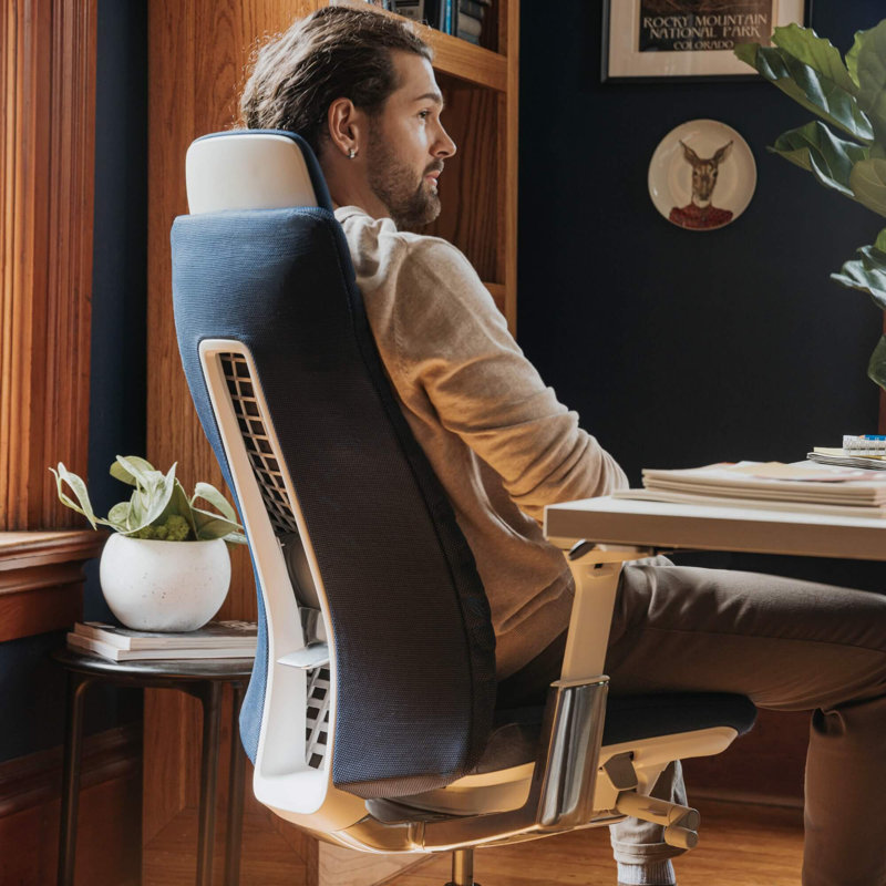 Haworth Fern Digital Knit Executive Chair, Deep Sea, Yes