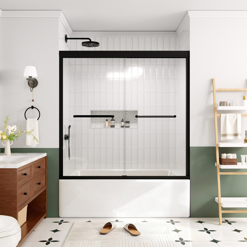 Porte de douche avec verre trempé