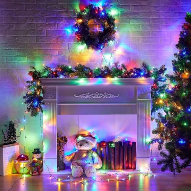 500 LED Multicolor Outdoor Christmas Lights, 164Ft Plug In Waterproof String Lights, 8 Modes With Memory For Outdoor Indoor Garden Halloween Christmas Decorations (Multicolor)