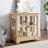 Vintage Led Cabinet With Adjustable Shelves And Antique Finish Elegant Oak Glass For Dining Room