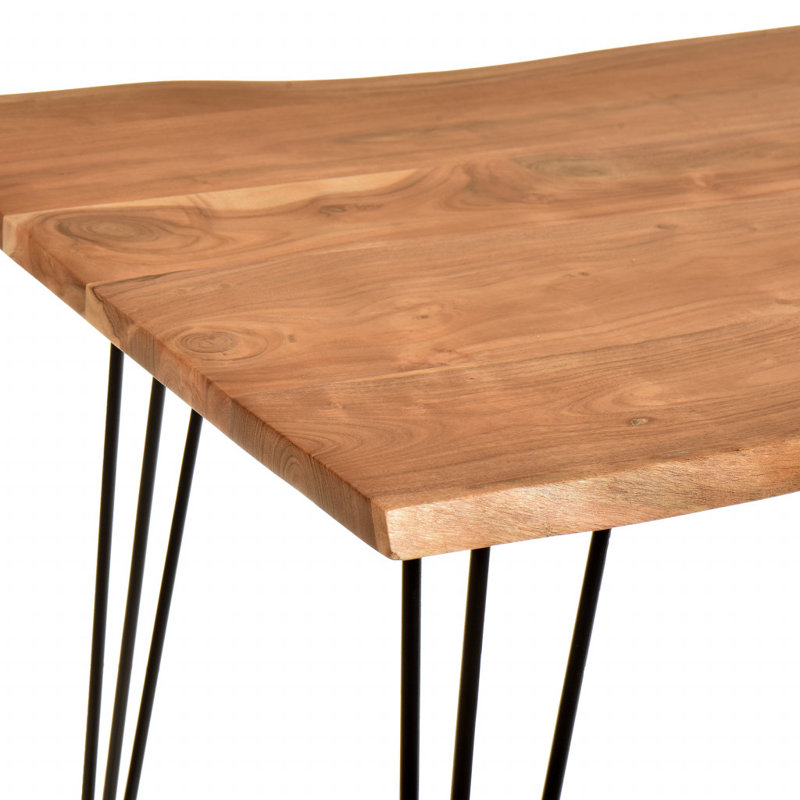 Table de salle à manger Gracie Mills, Brown Wood/Black