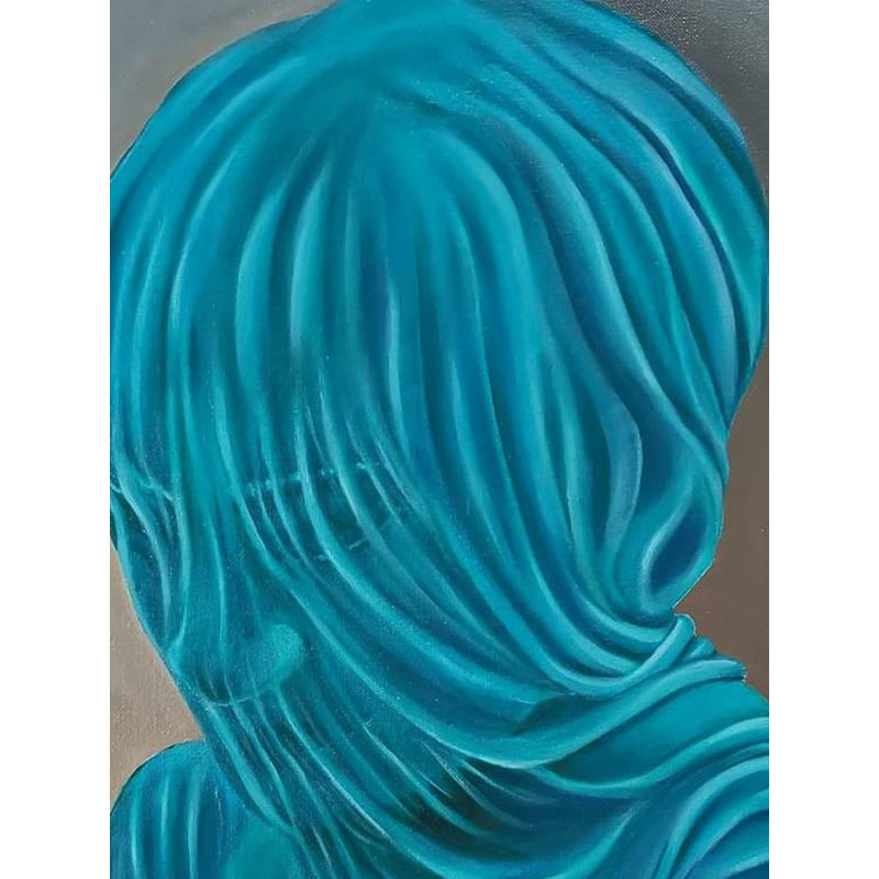 Un visage mystérieux derrière le masque | Huile sur toile | Par Anindita Dey