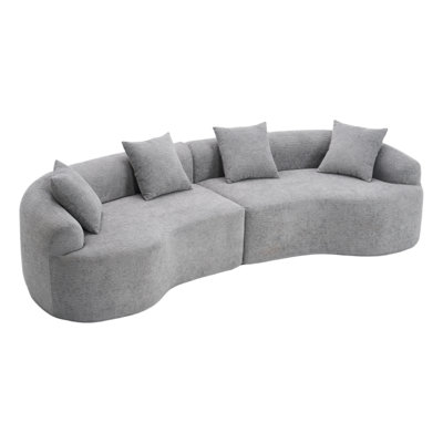 Compressed Foam Curved Modular Sectional Sofa