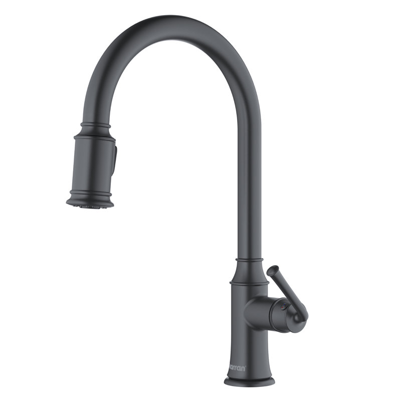Robinet de cuisine à poignée simple Karran Auburn, Gris bronze