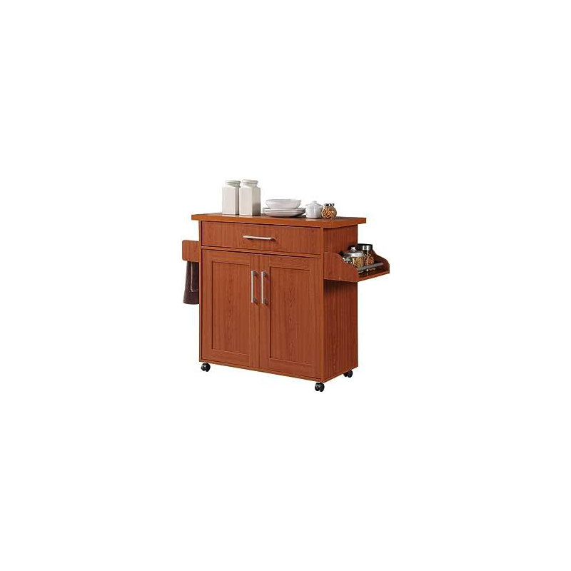 Albizu Wood Kitchen Island, Cherry
