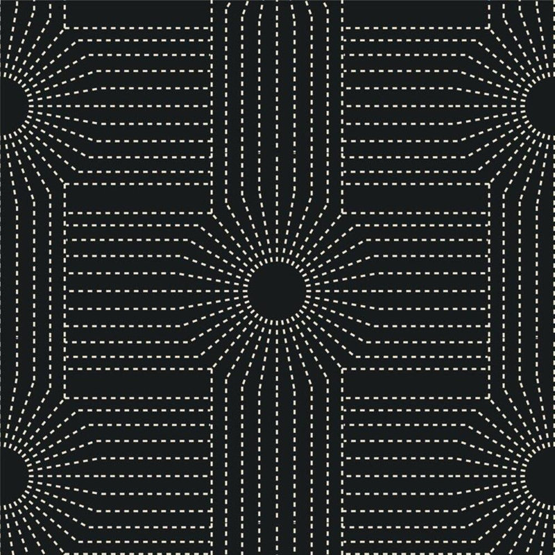 CoEd Wacker 10' L x 25" W Wallpaper Tile, Onyx, Faux Grasscloth, Non-pasted