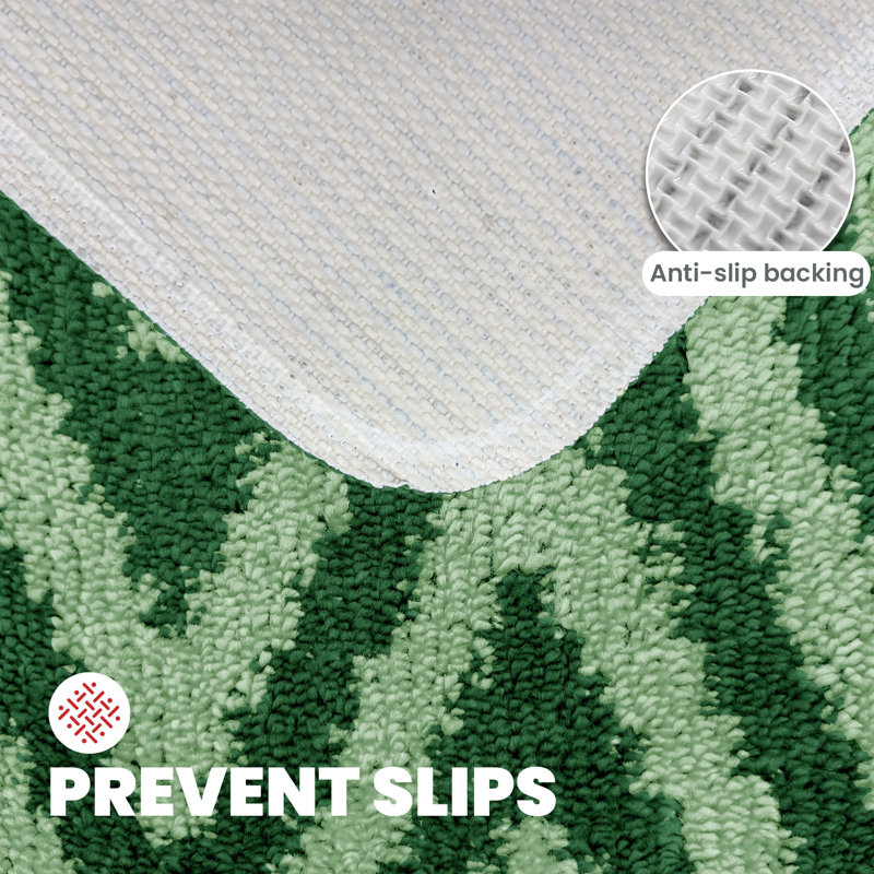 Sedric Polypropylene Plastic Non-Slip Bath Mat, Emerald