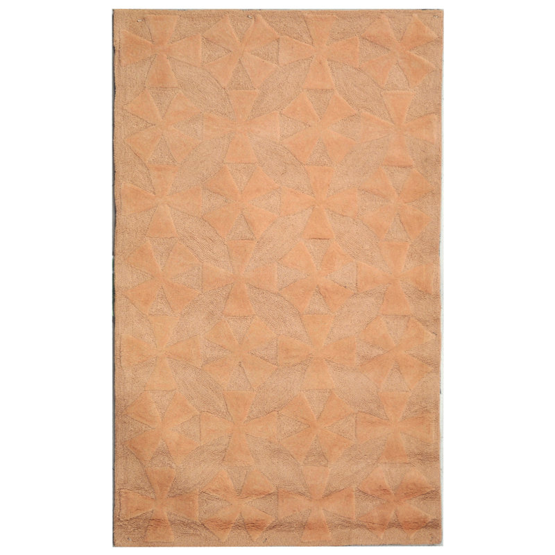 Tapis beige en coton/laine Discon Navigation, Rectangle 9 pi 6 po x 13 pi 6 po