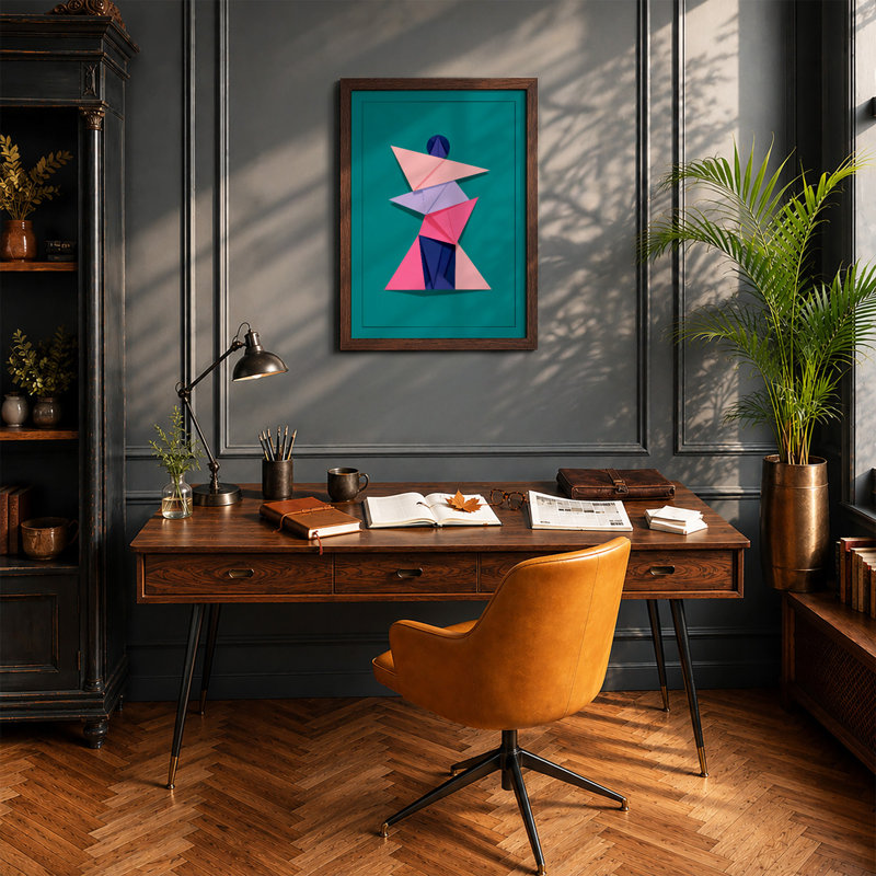 Totem Geometric - Print, A1 - 84.1 x 59.4 cm, Oak