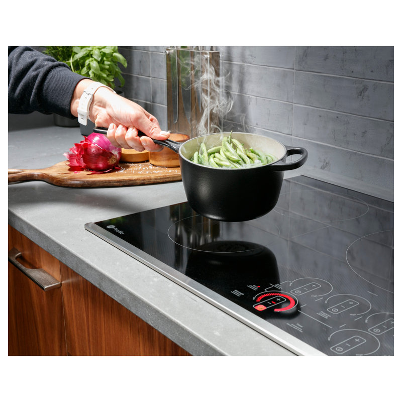 36" Induction Cooktop with 5 Elements, Black/Stainless Steel