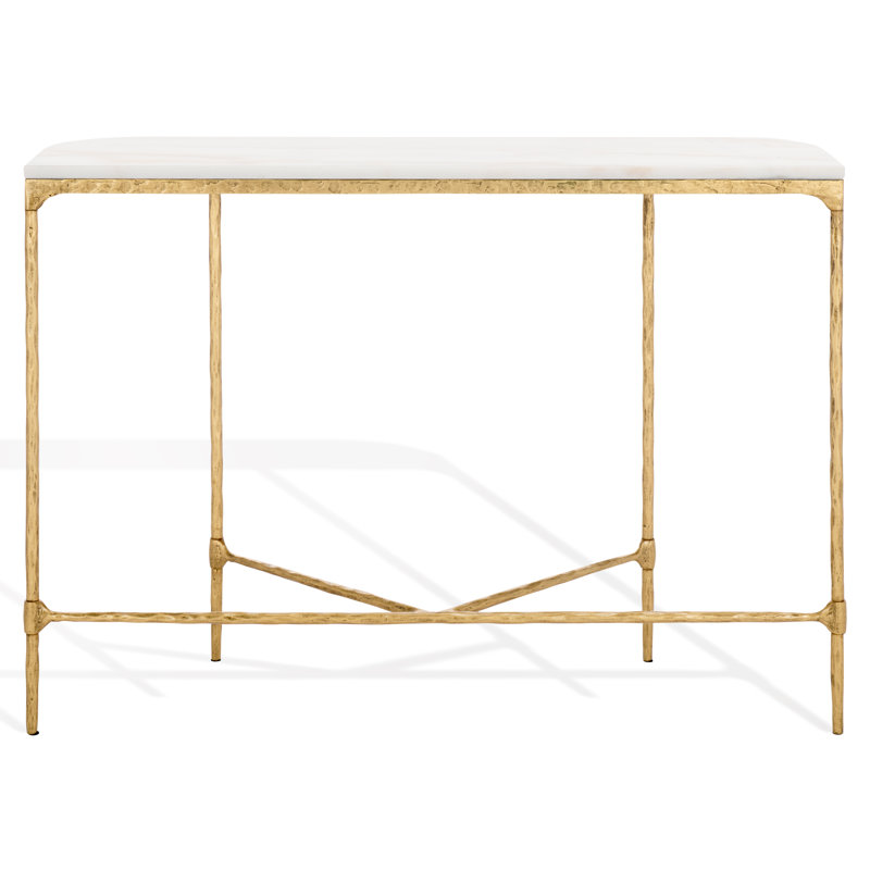 Janowsky Metal Console Table, White