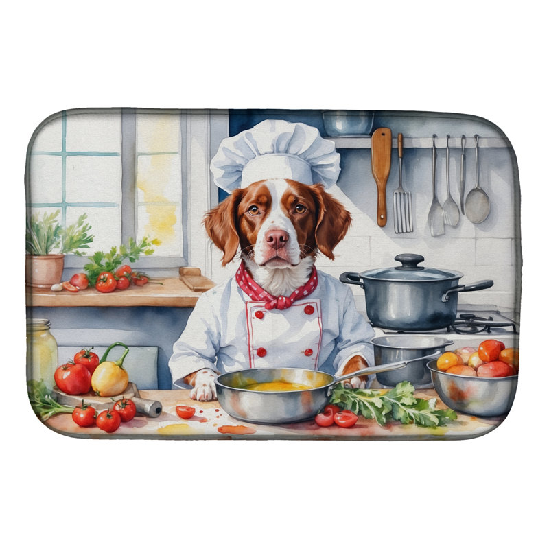 Tapis d'épagneul Brittany Spaniel The Chef