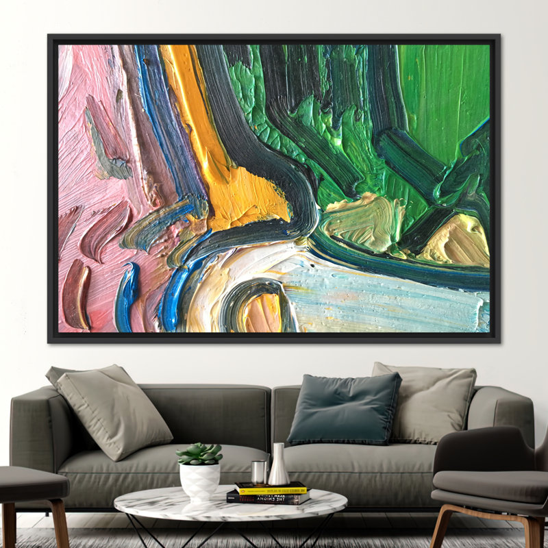 «Abstract Abstract 3D Effect Wall Art», affiche de peinture sur toile acrylique colorée moderne par Etsy, H 41 po x l 94 po