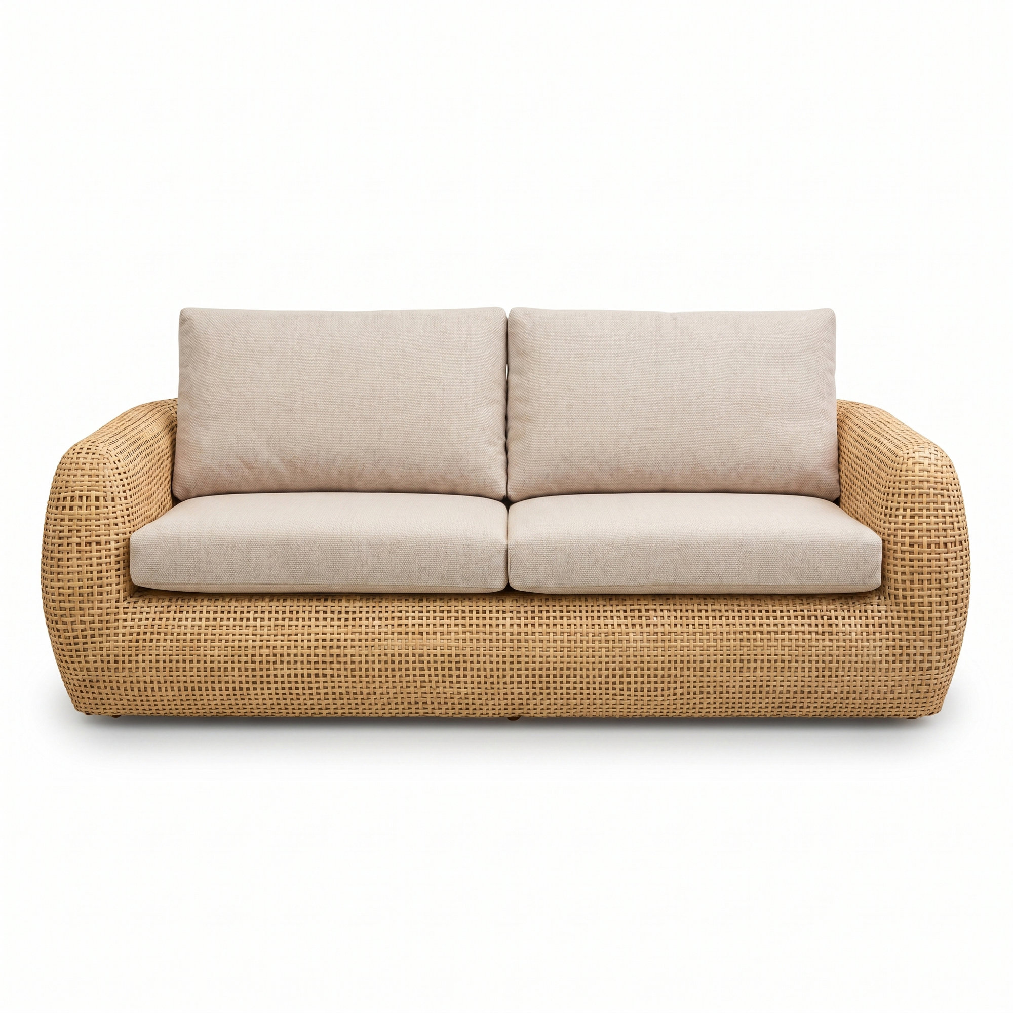 Sydney 81" Outdoor Wicker Patio Sofa with Sunbrella Cushions, Olefin Linen