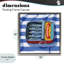 Sardines sur cadre flottant rayé en tissu, design par Kate Jarvik Birch-153783927-153783926