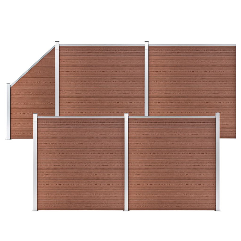 Mullica 185.42cm H x 312cm W Brown Composite Fence Panels, Brown