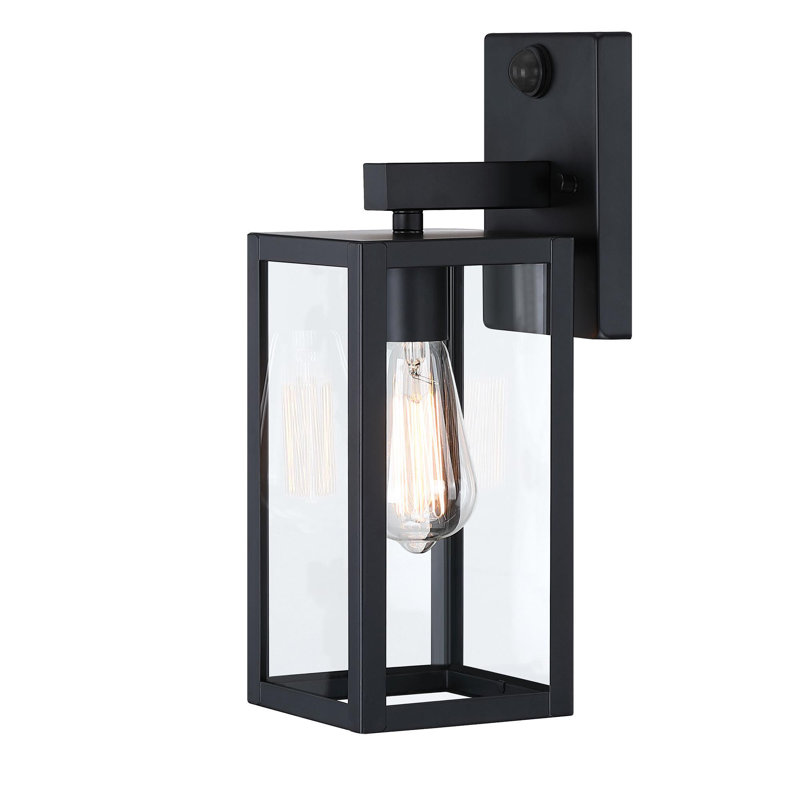 Ulonda Wall Light with Motion Sensors, 18.74" H x 5.91" W x 5.91" D, 1 Light, Matte Black