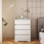 Commode 4 tiroirs, commode sans poignée pour chambre à coucher 100% imperméable, armoire moderne en bois avec cadre robuste-781312083