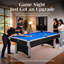 Table de billard 7 pieds avec plateau de tennis de table Hathaway Maverick II - avec accessoires pour les deux jeux - Ping-pong et table de billard combinés pour les familles - Finition noir mat, feutre bleu-87375385