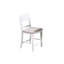 Blanc de style contemporain avec 2 chaises hautes à dossier en bois d'hévéa pour un siège confortable en tissu moderne et design-42683106