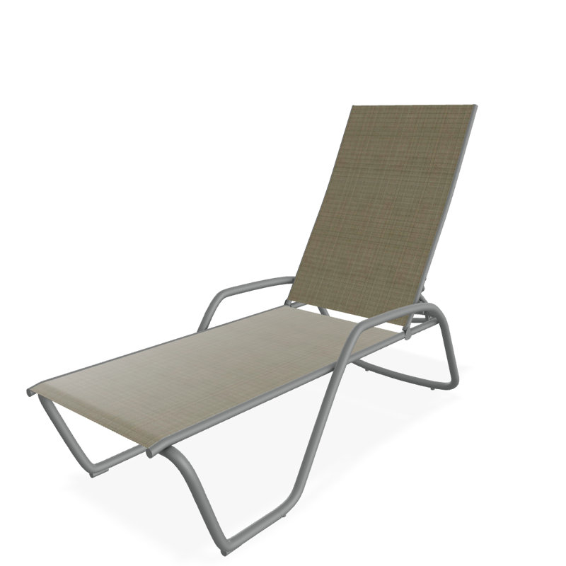 Outdoor Rust-Resistant Metal Chaise Lounge, Textured Graphite, Elevation Stone