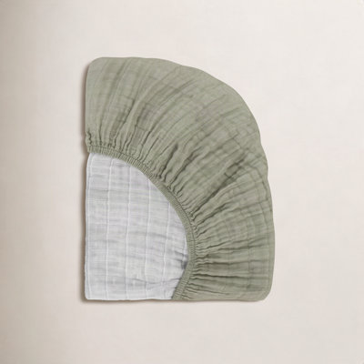 Matcha Muslin Midi Crib Sheet