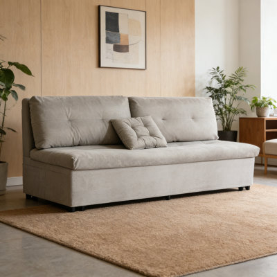 70.86" Sofa Bed Foldable Space-saving With Storage Velvet Upholstery Foam Cushion--Arrtle Furniture