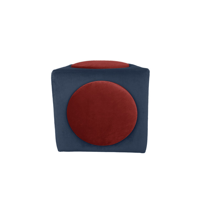 Monocle 42 Wide Ottoman, Navy/Red