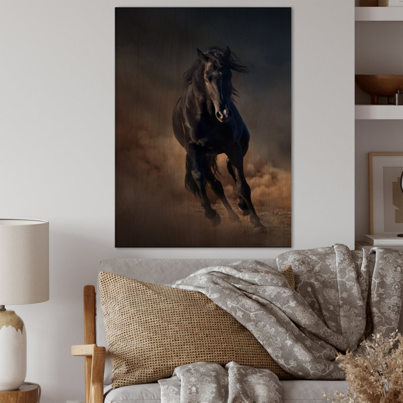 Portrait d'un cheval étalon Purius I - impression maison de campagne, H 36 po x l 24 po x P 1 po, Bois de pin