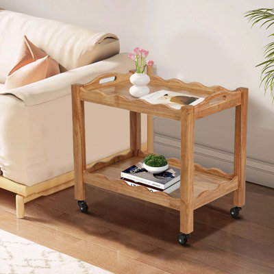 Table d'appoint roulante avec roues verrouillables et plateau amovible