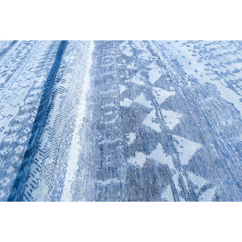 Neo Villa Chevron Area Rug in Blue, Rectangle 8' x 10'