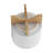 8" CHEVRON PLANTER W/ STAND, WHITE-1846271193