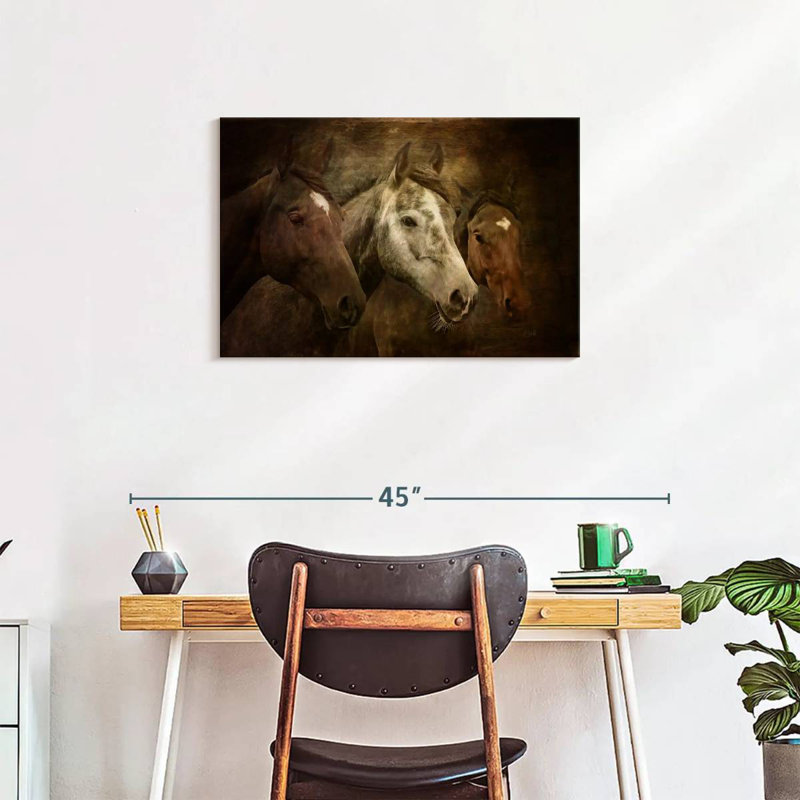 Brampt Three Horses, 20" H x 30" W
