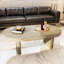 Table basse cannelée ovale moderne Mid-Century, table basse de style campagnard, table basse, centre de table pour salon, bureau, décoration intérieure (naturel, P 23,62 po x l 47,24 po x H 16,34 po)-232027364