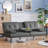 Janni Faux Leather Cushion Back Convertible Sofa with Cup Holder-2021814289-2030066210